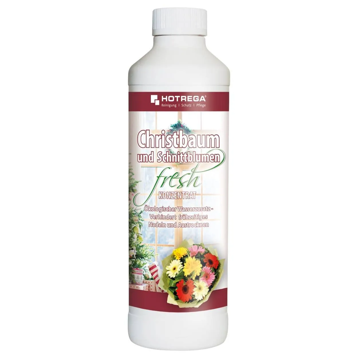 HOTREGA Wasserzusatz Christbaum und Schnittblumen fresh, 500 ml Flasche (Konzentrat)